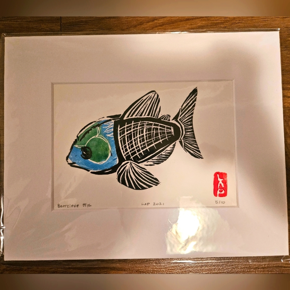 HANDMADE Deep Sea Fish Print NWT LIMITED EDITION
